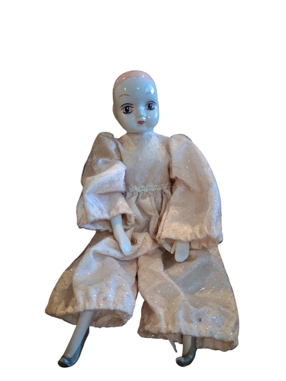 Porcelain Doll in Pale Pink Sparkle Outfit